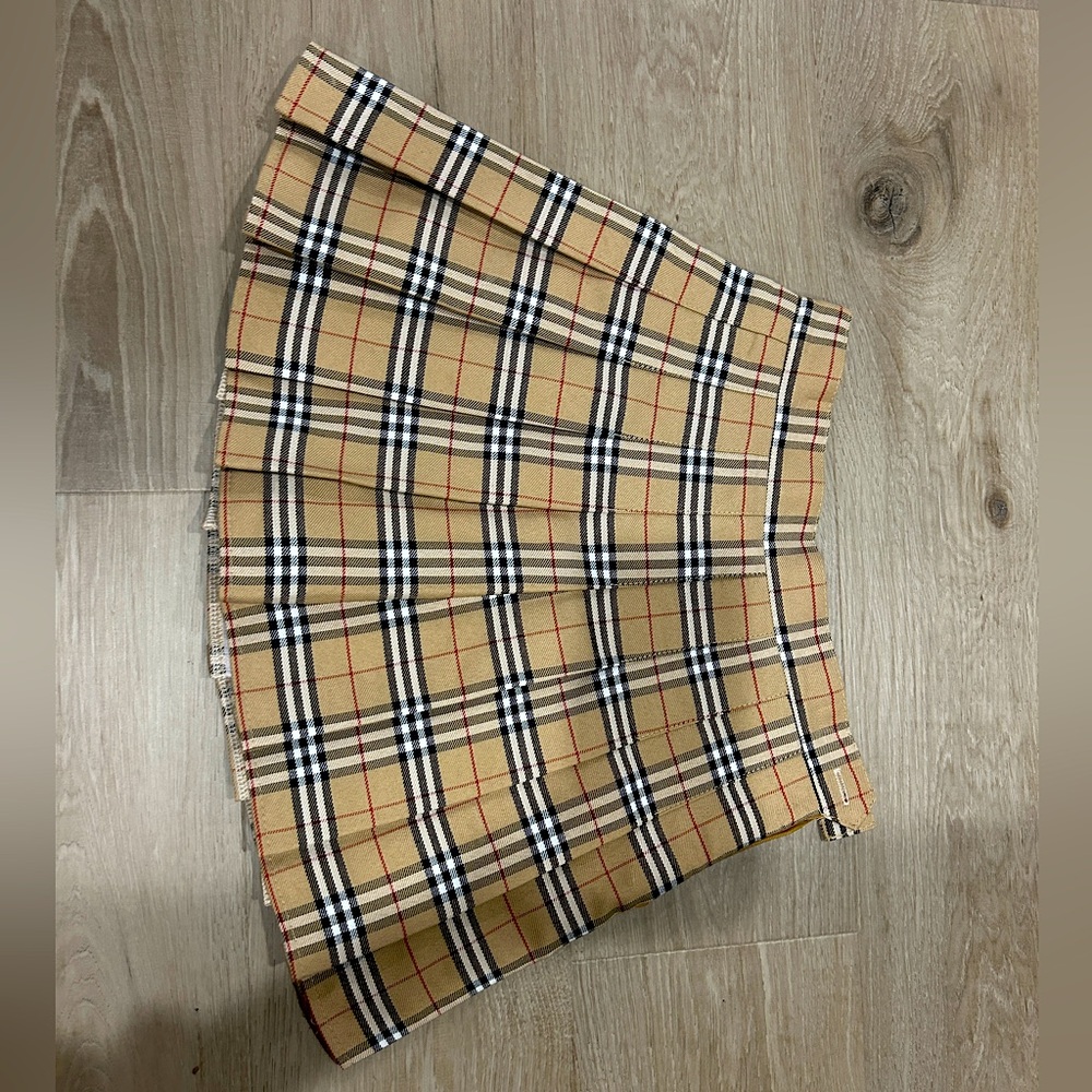 Plaid Pleated Burberry Style Skirt